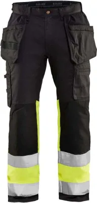 Produktbild von High Vis Arbeitshose Mit Stretch "1558 " - Blakläder Schwarz/High Vis Gelb D128