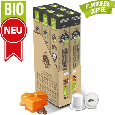 Productafbeelding van Espresso Intenso, koffie met karamelaroma - 60 koffiekapsels | La Natura Lifestyle, biologische koffie 306g | biologisch | Compatibel met Nespresso®*³ systemen
