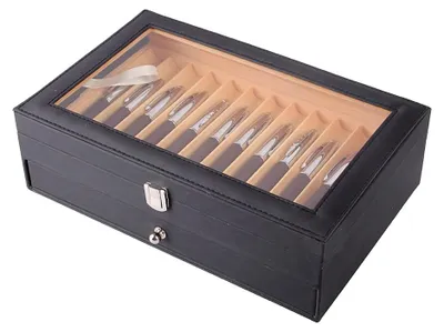 Produktbild von Aufbewahrungskoffer, fasst 24 Stifte, doppellagiges Design, Schwarz