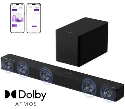Immagine prodotto di Soundbar per TV - Poseidon M60 Boom - Sistema a 5.1 canali - Dolby Atmos - Subwoofer wireless - Bluetooth - HDMI eARC - Controllo tramite app