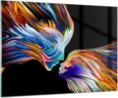 Produktbild von Bilder auf glas - Abstraktion modern - 100x70cm - Glasbilder - Wandbilder - Kunstdruck - zum Aufhängen bereit - Wanddekoration aus Glas - Glas Bilder - Wandbild auf Glas - Einteilig - GAA100x70-3709