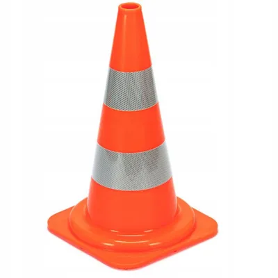 Zdjęcie produktu dla Pachołek drogowy słupek ostrzegawczy odblaskowy miękki widoczny pcv 50 cm