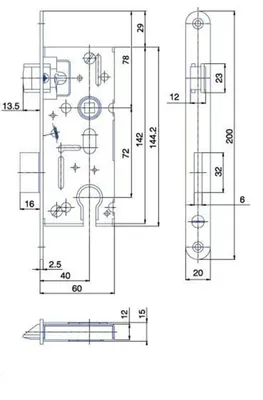 Produktbild von das Schloss verriegelt wurde. K105 - 72/60 P-L BÍ Zn Einsatz