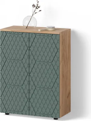 Produktbild von Midischrank Livinity Ronco Grün/Goldkraft Eiche 60 x 81 cm, Model 52887