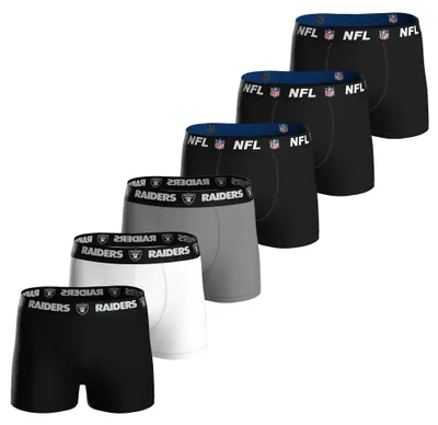 Produktbild von NFL Herren Boxershorts, 6er Pack - NFL Teams, Boxers, Football, Logo, Baumwollmischung Las Vegas Raiders/Schwarz 2XL
