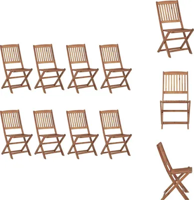 Immagine prodotto di vidaXL Sedie da giardino pieghevoli 8 pz. Legno massiccio di acacia - sedie da giardino