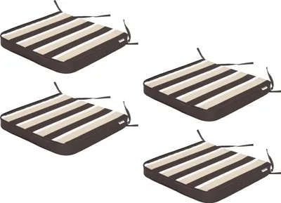 Produktbild von Gartenkissen-Set Masza – 4er-Set (je 48×45 cm), abnehmbarer Bezug, wetterfest, beidseitig nutzbar, mit Bändern & Gummizug | PillowPrim