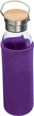 Produktbild von Flasche aus Glas mit Neoprenüberzug / 600ml / Neoprenfarbe: lila
