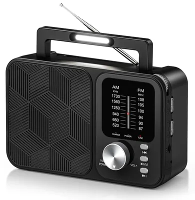 Immagine prodotto di Radio portatile con batteria da 4000 mAh, sintonizzatore AM/FM e connettività Bluetooth