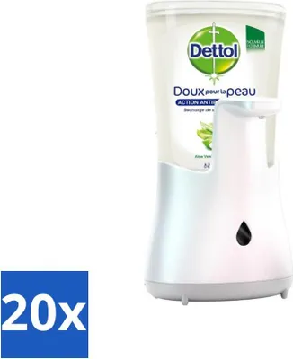 Obrázok produktu pre Dettol - Automatický dávkovač mydla - No-Touch Silver s Aloe Vera - 250 ml - Hodnotné balenie - 20 kusov