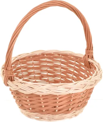 Image de Panier en osier avec anse Ø 22 cm Panier de Pâques Panier cadeau tressé Pâques Fleurs