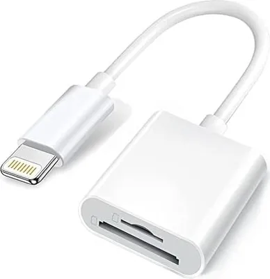 Obrázek produktu pro Čtečka SD karet iPhone, 1 kus, čtečka karet Lightning na SD s vysokou přenosovou rychlostí, pro fotografy a cestovatele