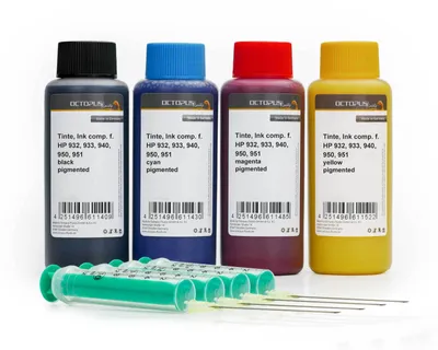 Produktbild von Nachfülltinte Set kompatibel für HP 932, 933, 940, 950, 951, vier Farben
