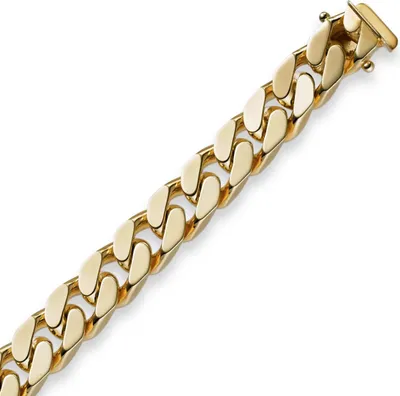 Produktbild von 8mm Armband Armkette Panzerarmband aus 750 Gold Gelbgold massiv, 21cm