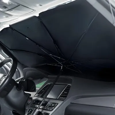 Produktbild von Auto-Sonnenschutz Faltbarer Regenschirm - Windschutzscheiben-Sonnenschutz für die meisten Fahrzeuge - UV-Schutz (Groß)