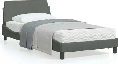 Image de Maison Exclusive - Lit "Dover" gris foncé, 100x200 cm, revêtement en tissu