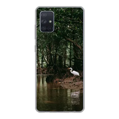 Produktbild von MuchoWow® Handyhülle Schutzhülle Hülle für Samsung Galaxy A71 Reiher - Wald - See Silikon Softcase Handy Hülle - Kartenbesitzer