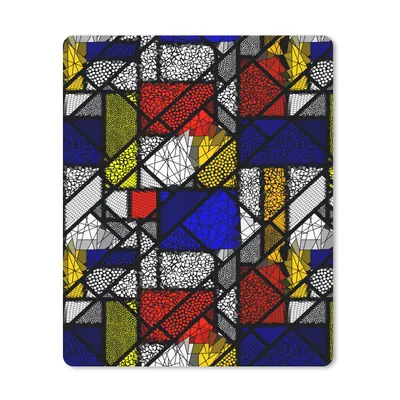 Produktbild von MuchoWow® Mauspad Mousepad Mondrian - Glasmalerei - Alte Meister - Kunstwerk - Abstrakt - Malerei 30x40 cm - Mousepads - Maus Mat - Pad - Mausunterlage - Mausmatten
