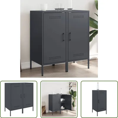 Productafbeelding van Living Store Dressoirs, 2 stuks, antraciet, 36x39x79 cm, koudgewalst staal