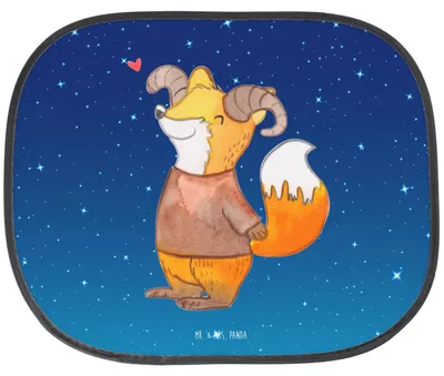 Produktbild von Mr. & Mrs. Panda Sonnenschutz Auto Widder Astologie - Sternenhimmel Blau - Geschenk, Tierkreiszeichen, Geburtstagsgeschenk, Sternzeichen, saugnapf, autofenster
