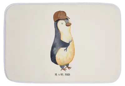 Produktbild von Mr. & Mrs. Panda Badteppich Wenn Papa es nicht reparieren kann, sind wir am Arsch - Weiß - Geschenk, duschmatte, Badematte, Handwerker, Badezimmerteppich, Pinguin