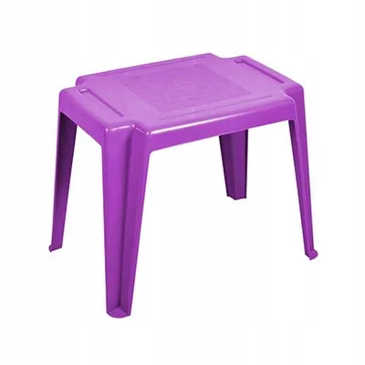A purple plastic children's table.