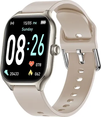 Produktbild von Smartwatch Timor, Champagner, großes 2.01 Zoll TFT Voll-Touch-Display, robustes Gehäuse, 43x53x12 mm