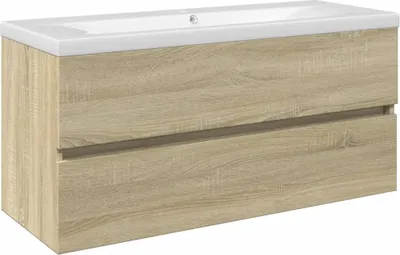 Produktbild von 2-tlg. Badmöbel-Set Keramik und Holzwerkstoff