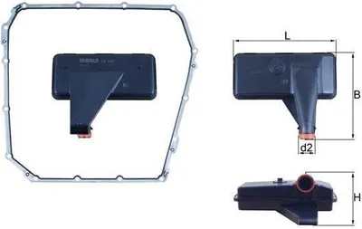 Produktbild von MAHLE HX 185D Hydraulikfiltersatz AT Automatikgetriebe für AUDI A4 Avant (8K5, B8)