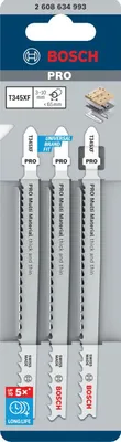 Zdjęcie produktu dla Brzeszczot do wyrzynarki PRO Multi Material gruby i cienki T345XF, 132 mm, 3 szt.