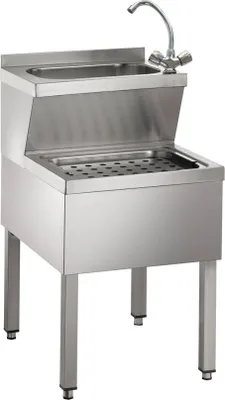 Immagine prodotto di Combinazione lavabo e sifone per lavamani, acciaio inossidabile, profondità di incasso 600 mm