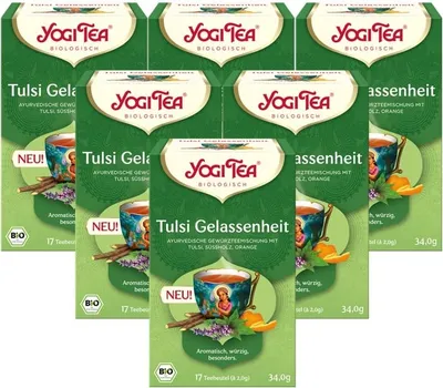 Produktbild von 6 x  YOGI TEA Tulsi Gelassenheit | 6 x 34g
