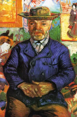 Produktbild von Vincent Van Gogh Kunstdruck Bild - Bildnis Des Farbenhändlers Père Tanguy, 1887 (120 x 80 cm)