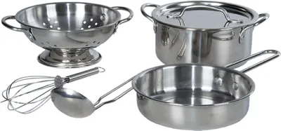 Produktbild von Esschert Design Kinder Topf- und Küchen-Utensilien Spielzeug-Set - Edelstahl