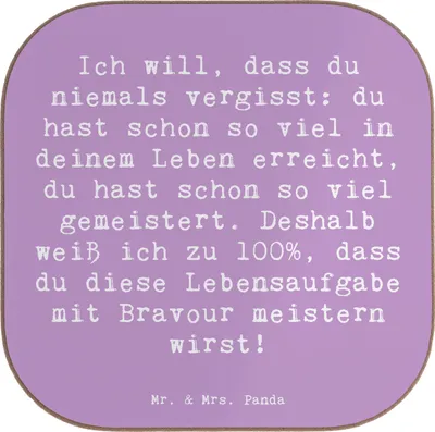 Produktbild von Mr. & Mrs. Panda Untersetzer für Gläser Spruch Trost Erinnerungen - Lavendeltraum - Geschenk, Gefühl, Zitat, Tassenuntersetzer, innere Stärke, Bewältigung, Motivation