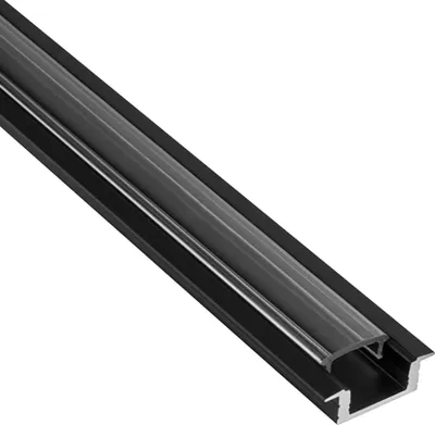 Produktbild von A25 LED Aluprofil Einbauprofil Schwarz 1m Abdeckung klar