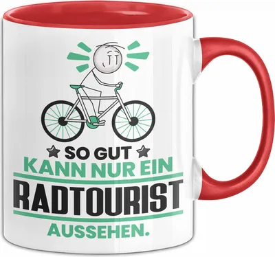 Produktbild von Radtourist Geschenk Tasse So Gut Kann Nur Ein Radtourist Aussehen Geschenkidee Kaffee-Becher (Rot)