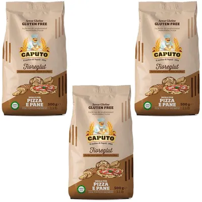 Produktbild von Farina Senza Glutine Fioreglut Pizza e Pane Glutenfrei Caputo Pizzamehl für Brot und Pizza 3 x 500g