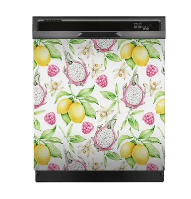 Produktbild von Magnete Dekorative 60x60 cm Küche Magnetmatte Spülmaschine - Pitahaya Zitrone Tropische Früchte