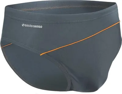 Produktbild von Sesto Senso Herren Badehose BD413 - Schnelltrocknende Slips aus Poliamid und Elasthan, Komfortabel für Schwimmen und Strand, Elastischer Bund, Grau, Für Männer 3XL
