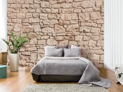 Produktbild von Vlies Fototapete Steinoptik 400x280 cm Tapeten Wandtapete XXL Steintapete beige Steine Mauer 3D f-B-0061-a-a