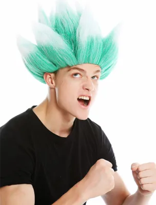 Produktbild von WIG ME UP Perücke hochtoupiert Dämon Troll Blume Grün Weiß LM-19-PC18TP60