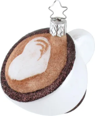 Produktbild von INGE-GLAS® Weihnachts-Hänger Cappuccino mit Herz | IG-10095S018