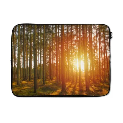 Produktbild von MuchoWow® Laptop Hülle 13 Zoll Herbst - Wald - Sonne Laptoptasche - Laptophülle - Sleeve - Rundumschutz