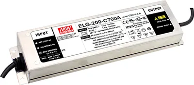 Produktbild von MEANWELL ELG-200-C2100B-3Y, AC-DC LED-Installationsnetzteil, Metallgehäuse, IP67 201,6W 48-96V 2100mA CC dimm+PE