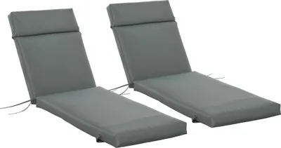 Produktbild von 2er-Set Sonnenliegen-Auflagen, extra dicke Polsterauflage 8 cm, Liegenauflage für Gartenliege, Dunkelgrau (nur Kissen)