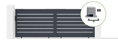 Produktbild von Schiebetor elektrisch 4m VOGEL H.140cm + Schiebetorantrieb RANGER C300