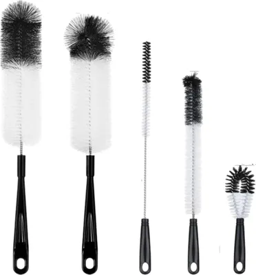 Image de Set de brosses pour biberons – 5 pièces pour biberons, bouteilles thermos et carafes – Brosses longues et courtes – Nettoyage hygiénique sans rayures