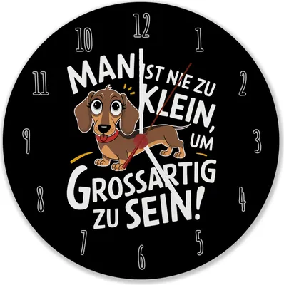 Produktbild von Fröhlicher Dackel - Großartig sein Wanduhr aus MDF