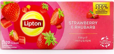 Produktbild von Lipton Früchtetee Erdbeere & Rhabarber, 20er Pack